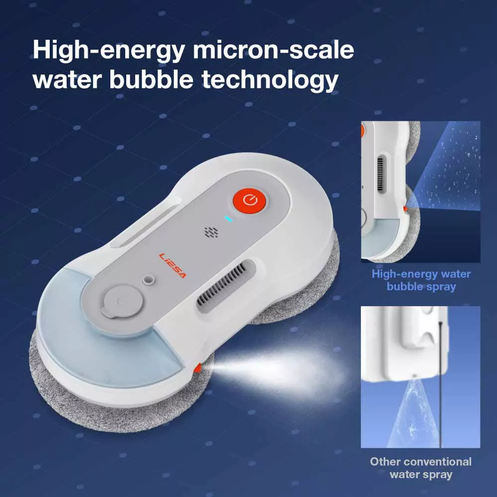 Robot de nettoyage de vitres à double jet d'eau